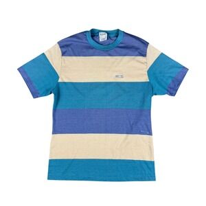 Vintage Coyote by Argo Striped T-Shirt USA Made Blue Natural Men's‎ Large